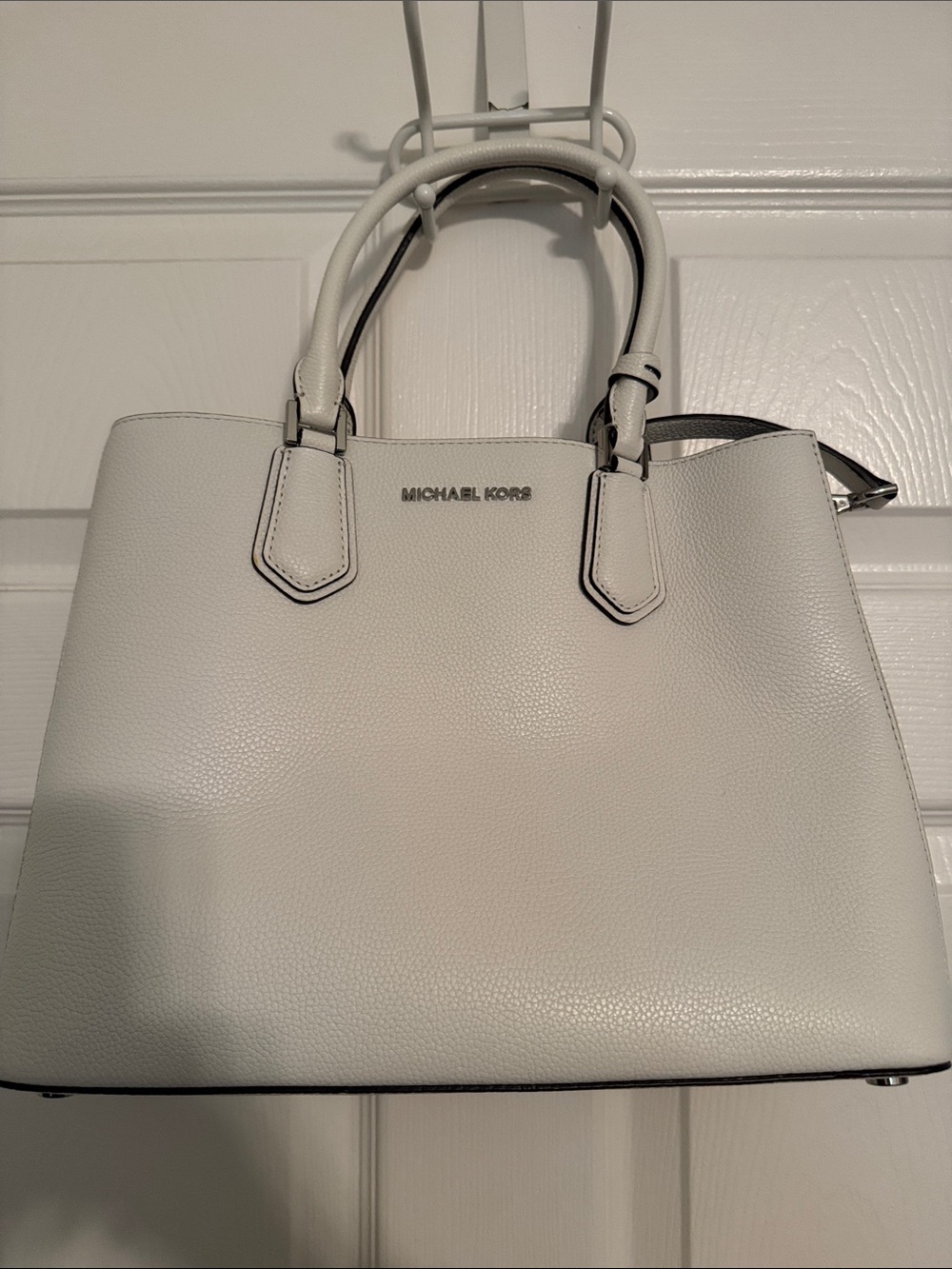Michael Kors White Leather Satchel Handbag
